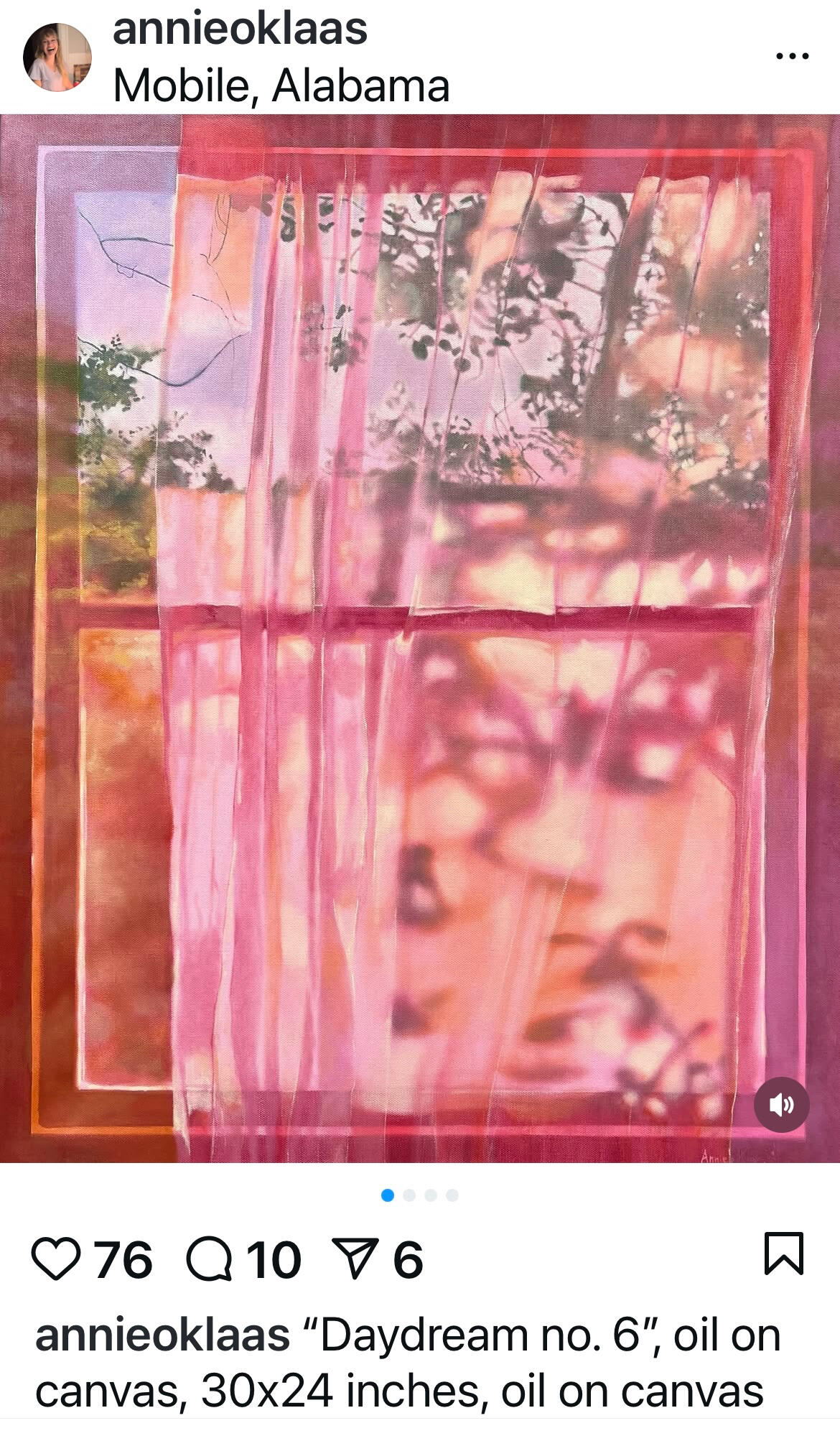 Daydream No. 6 by Annieo Klaas, Oil on Canvas, 30x24 inches.